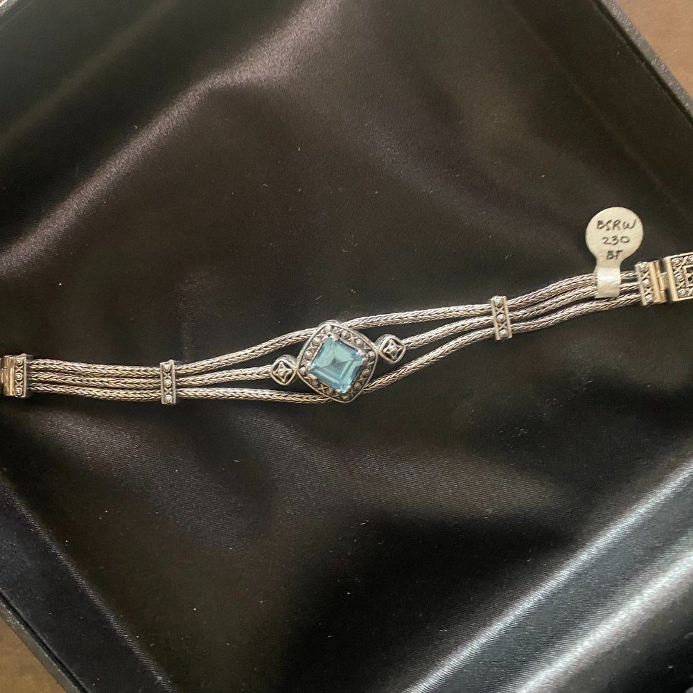 House of Bali by George Thomas Sterling Silver Bracelet With Blue Sapphire Stone